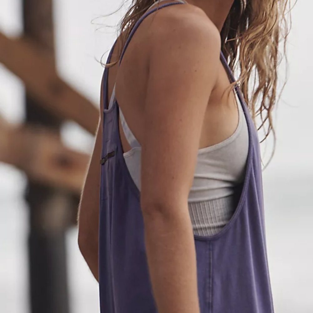 Free People Hot Shot Indigo Purple Jumpsuit Onesis - Picture 5 of 12